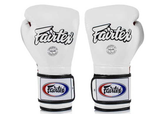 RĘKAWICE BOKSERSKIE FAIRTEX BGV9 (white/red palm/black piping) "Mexican Style" "K"
