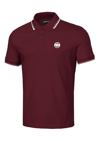 Polo Shirt PIT BULL "Pique" Stripes Regular - burgundy