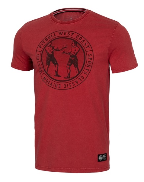 Koszulka PIT BULL "Vintage Boxing" Denim Washed - burgundy