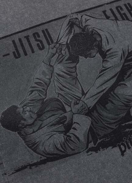 PIT BULL Washed JIU-JITSU FIGHT DVSN T-shirt - graphite