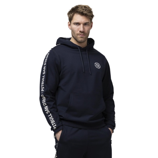 Bluza męska z kapturem PIT BULL "TAPE PARKER" - granatowy