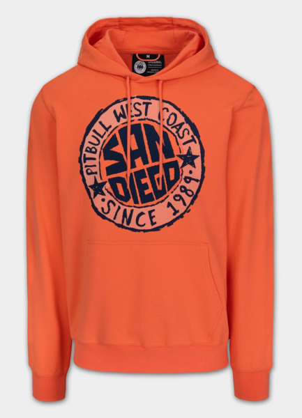 Bluza męska z kapturem PIT BULL "SAN DIEGO SUN" - łososiowy