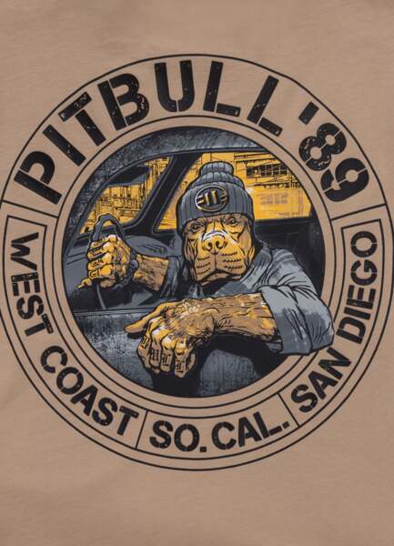 Koszulka męska PIT BULL "DRIVING" - beż