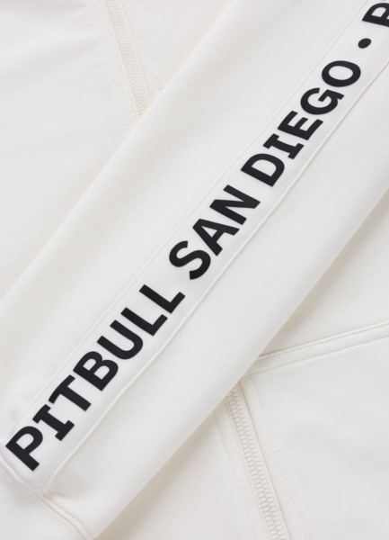Bluza męska rozpinana z kapturem PIT BULL "TAPE PARKER" - off white
