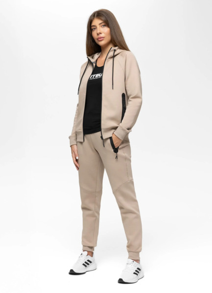 Bluza damska rozpinana z kapturem PIT BULL "EXPLORY" - cappuccino