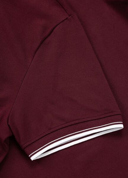 Koszulka Polo Pit Bull Pique Stripes Regular - bordowy