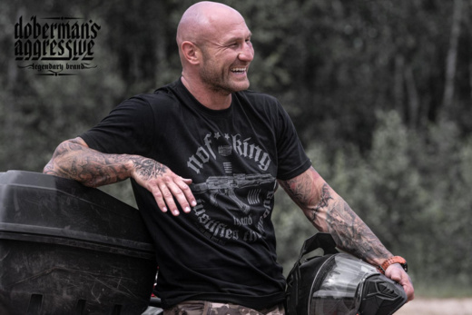 Longsleeve Dobermans Aggressive "DOBERMAN’S WEAPON " LS243" - granatowy