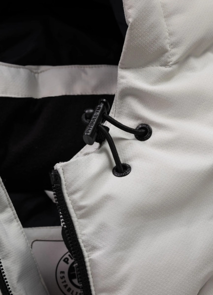 PIT BULL "STANFORD" quilted winter jacket with hood - off-white