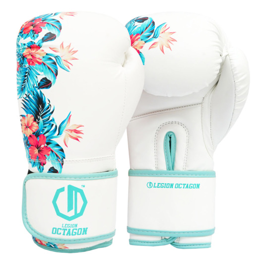 Rękawice bokserskie damskie Legion Octagon Flower - white/blue
