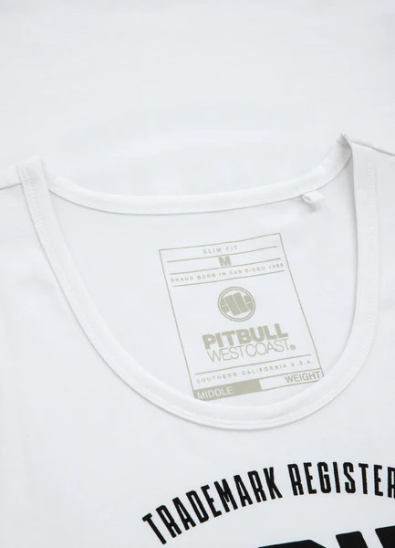 PIT BULL "San Diego" Slim Fit Lycra Tank Top - white