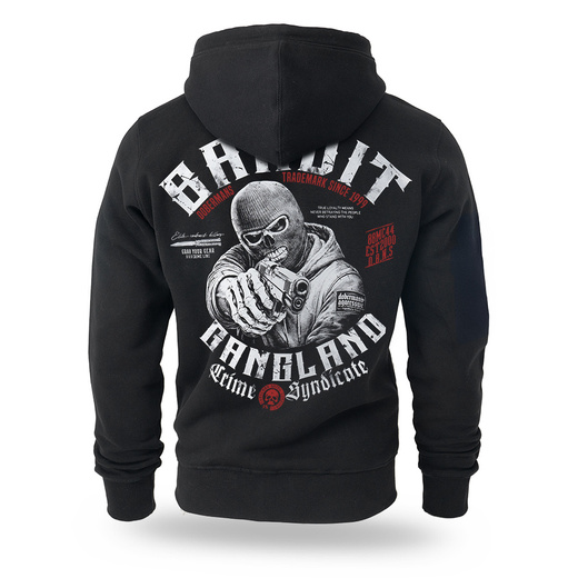 Bluza z kapturem rozpinana Dobermans Aggressive "BANDIT BZ411" - czarna