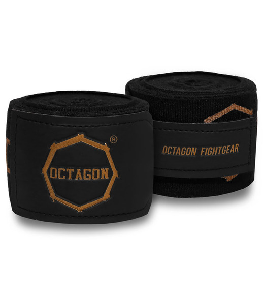 Bandaże bokserskie owijki Octagon 3 m Fightgear Supreme Printed - czarno/złote