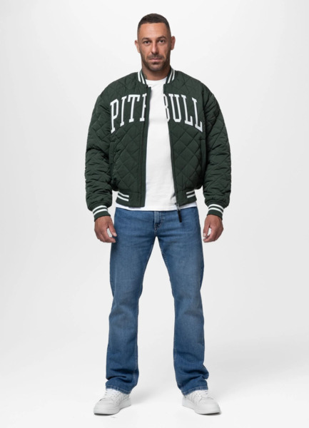 Kurtka pikowana przejściowa bejsbolówka PIT BULL "JUPITER" - ciemny zielony