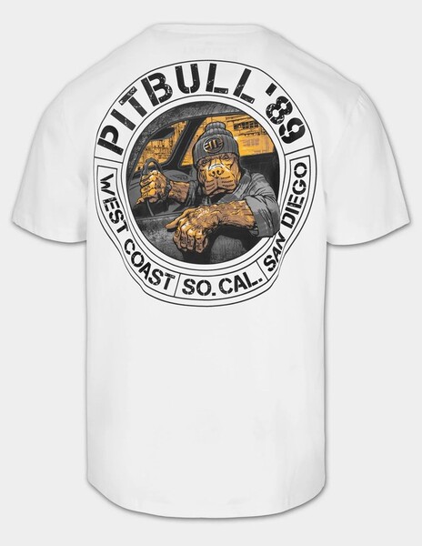 PIT BULL &quot;DRIVING&quot; Men&#39;s T-Shirt - White