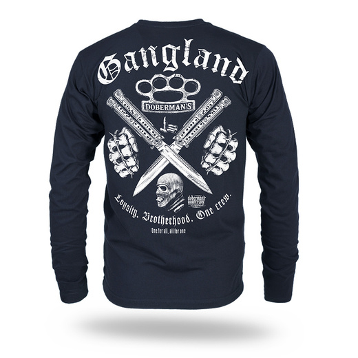 Longsleeve Dobermans Aggressive "ONE CREW GANGLAND" LS384 - granatowy