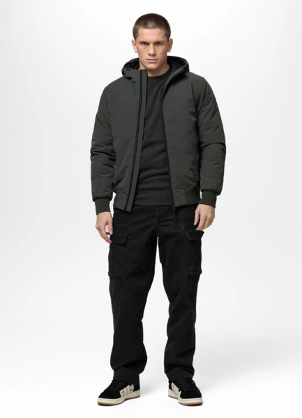 Kurtka zimowa z kapturem PIT BULL "YORK" - oliwkowy