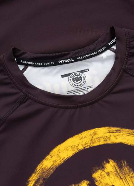 Rashguard longsleeve PIT BULL "LOGO PALMS" - brązowy