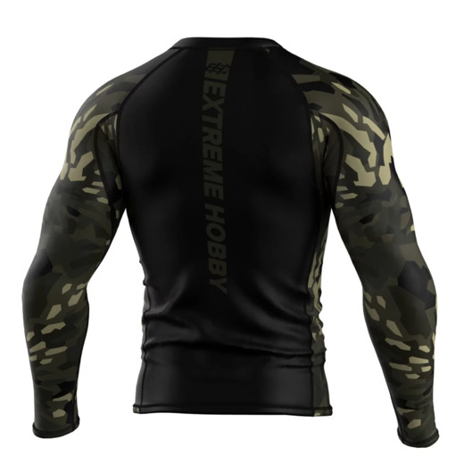  Extreme Hobby Men's Longsleeve Rashguard | JUNGLE PANTHER - Black
