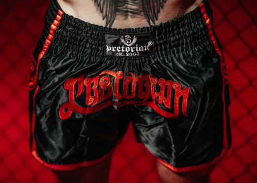 Muay Thai Shorts Pretorian "Elite" - black/red