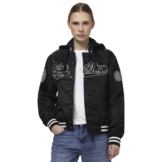 Kurtka przejściowa bejsbolówka z kapturem PIT BULL "ANGELA SAN DIEGO" - czarny