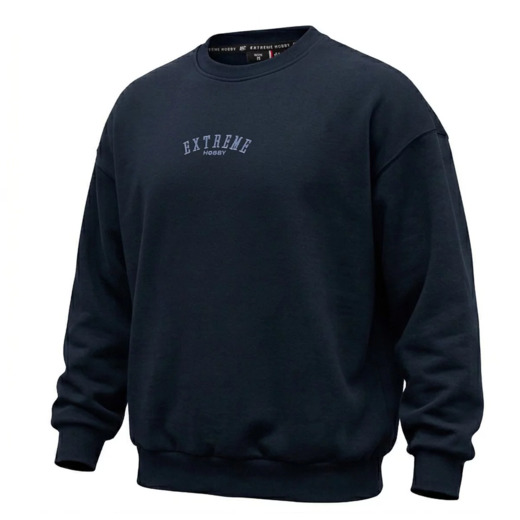 Bluza męska bez kaptura oversize Extreme Hobby "TITLE" - granatowy