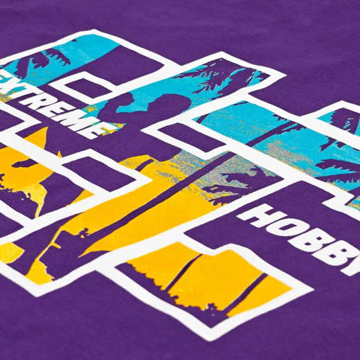 Koszulka T-shirt męski Extreme Hobby "HASHTAG HEAT" - fioletowy
