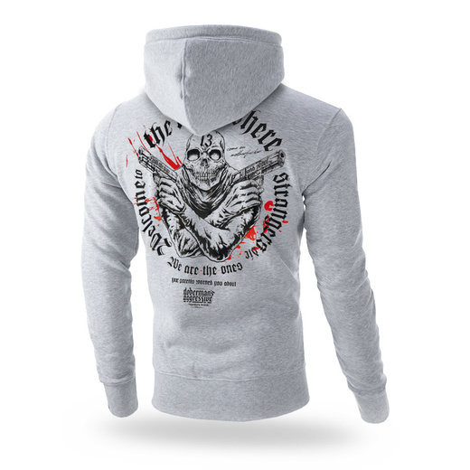 Bluza rozpinana z kapturem Dobermans Aggressive "BANG BANG" BZ330 - szara