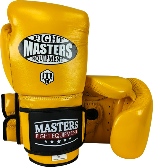 Rękawice bokserskie skórzane Masters RBT-MEX - żółte 12oz 