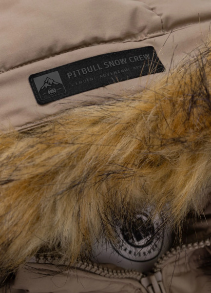 Kurtka zimowa męska z kapturem PIT BULL "BURNT" - ciemny piaskowy