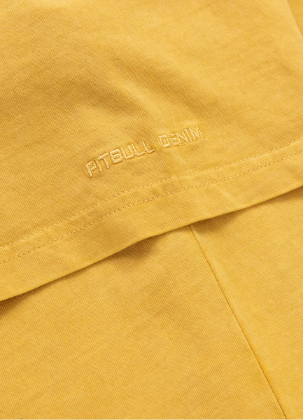 PIT BULL Denim Washed Men&#39;s T-Shirt &quot;MT. FUJI&quot; - Yellow