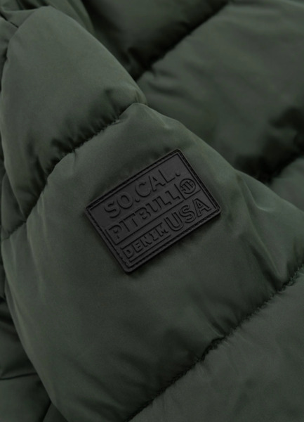PIT BULL "AMALIA" quilted winter jacket with hood - dark green