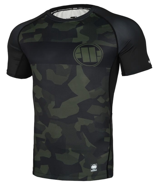 Rashguard PIT BULL short sleeve Performance &quot;Dillard Casino&quot; - olive