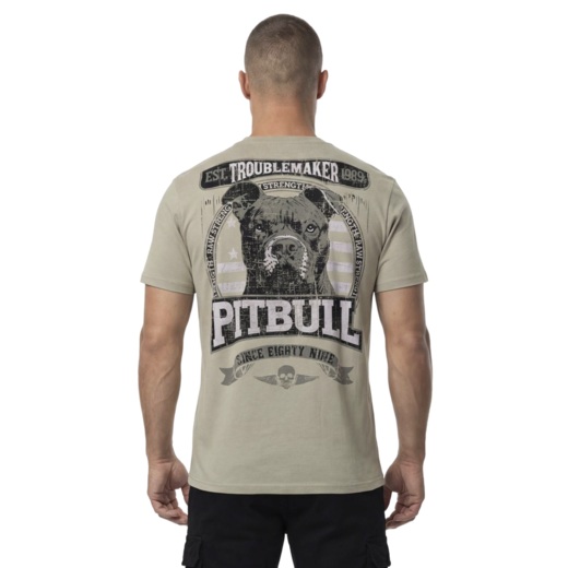 Koszulka PIT BULL "TROUBLEMAKER" - szary oliwkowy