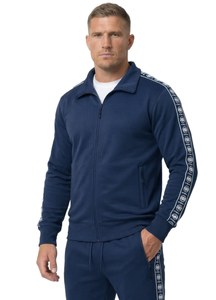PIT BULL POWERS men's zip-up sweatshirt - blue