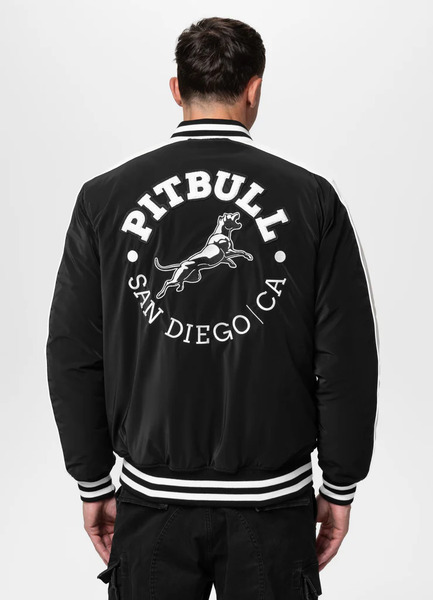 Kurtka przejściowa bejsbolówka PIT BULL "MANOLITO" - czarny/biały