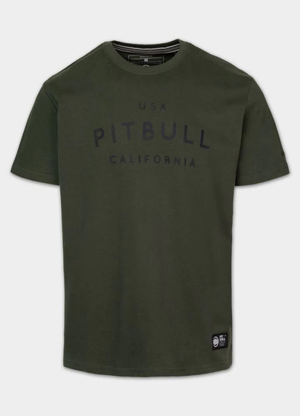 Pit Bull Garment Washed "USA CAL" Men's T-Shirt - Dark Green