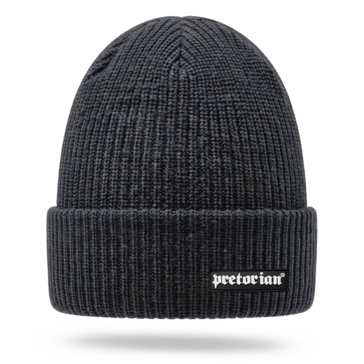 Czapka zimowa Pretorian "Ribbed Logo 3D" - grafitowy