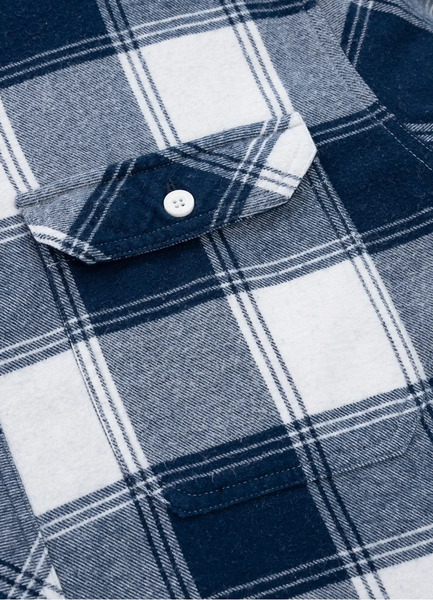 Koszula flanelowa "Mitchell" PIT BULL - granatowo/biała