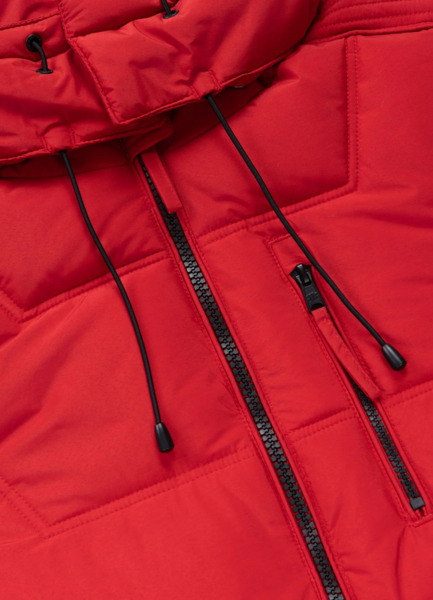 Kurtka zimowa pikowana z kapturem PIT BULL "PIEDMONT" - czerwony