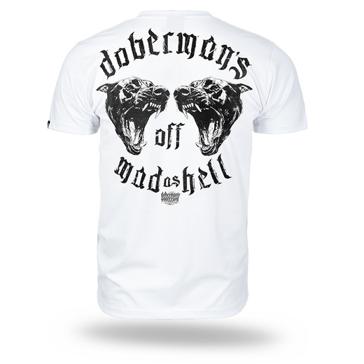 Koszulka T-shirt Dobermans Aggressive "MAD AS HELL" TS383 - biała