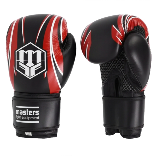 Rękawice bokserskie skórzane Masters RBT-5A czarno-czerwone 