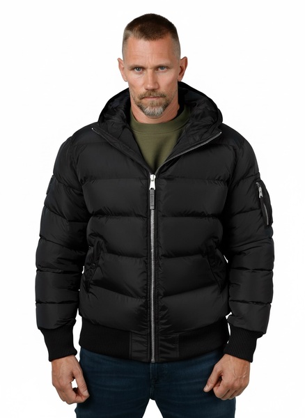 Kurtka zimowa męska z kapturem PIT BULL "GOPHER" - czarny