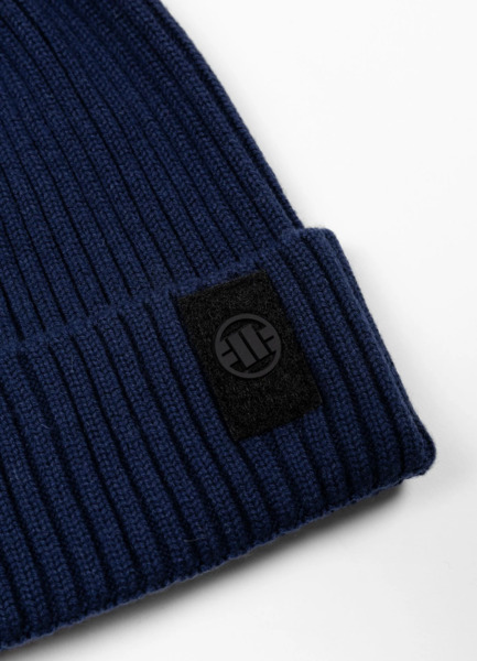 Czapka zimowa PIT BULL "VELCRO LOGO" - granatowy