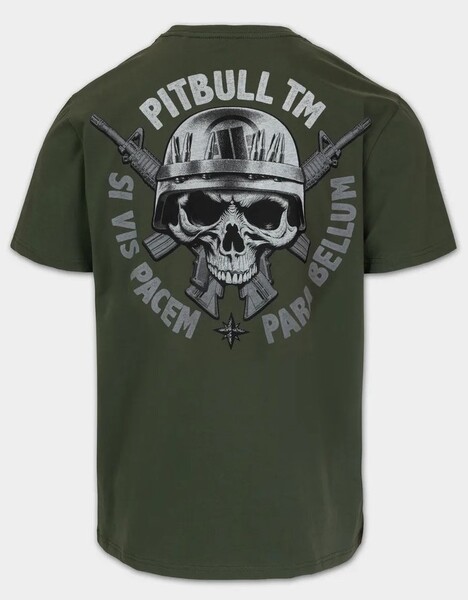 Koszulka męska PIT BULL "PARA BELLUM" - ciemny zielony