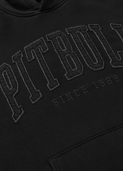Bluza męska z kapturem washed PIT BULL "ORLANDO" - ciemny grafitowy