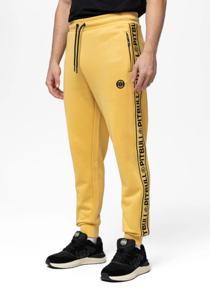 Spodnie dresowe PIT BULL "TAPE LOGO" - żółty