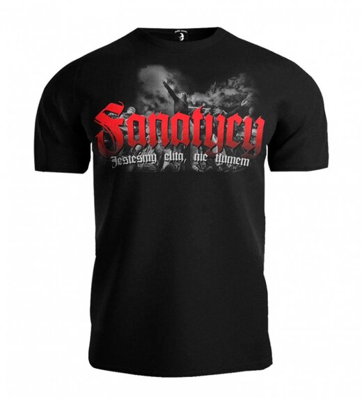 Koszulka T-shirt " Fanatycy Jesteśmy Elitą" odzież uliczna - czarna