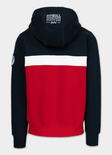 Bluza męska z kapturem PIT BULL "GIBSON" - granatowy/czerwony