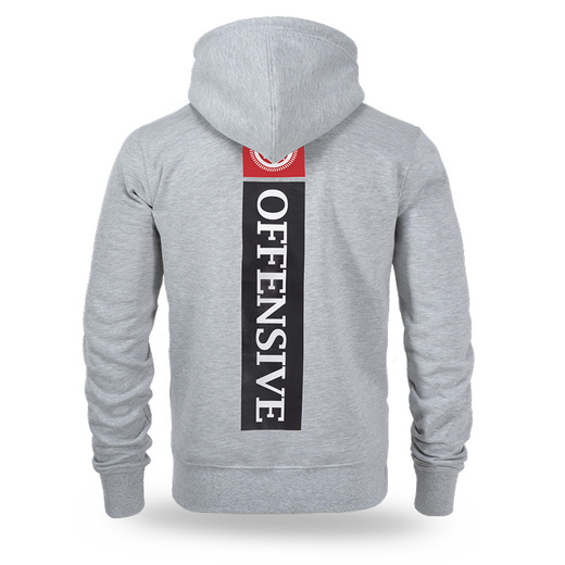 Bluza z kapturem rozpinana Dobermans Aggressive "OFFENSIVE SPORTS"  BZ367E - szara
