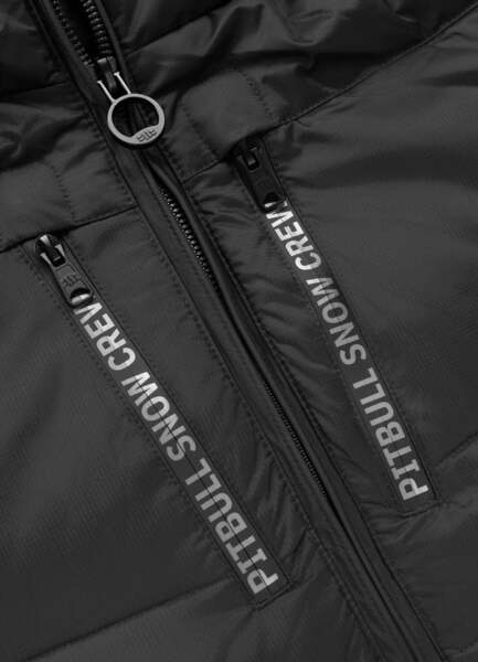 Kurtka zimowa PIT BULL pikowana z kapturem CRESTLINE - czarny